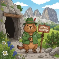 Marmot ranger guarding the entrance